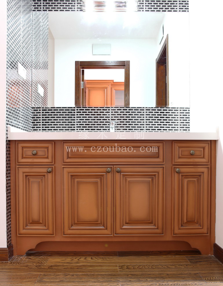 maple wood sink cabinet