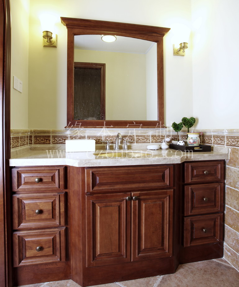 solid wood bathroom cabinet