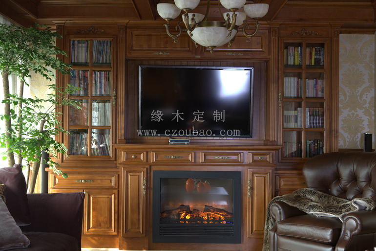 luxury solid wood TV cabinet