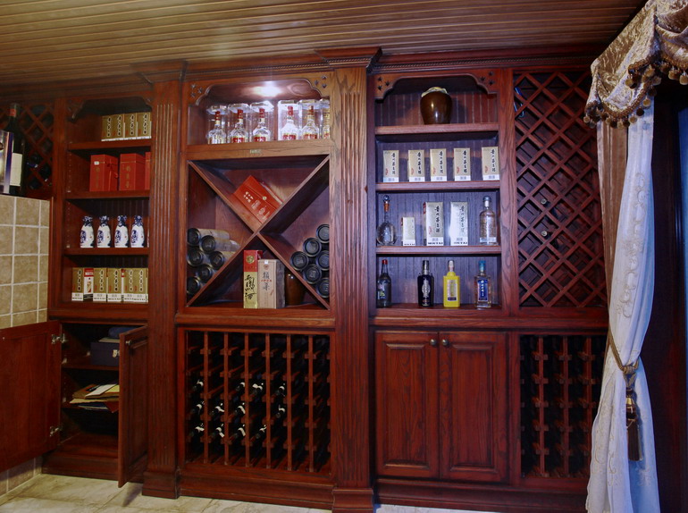 wood wine cabinet