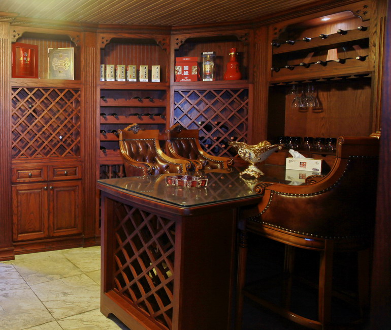 solid wood wine cabinet
